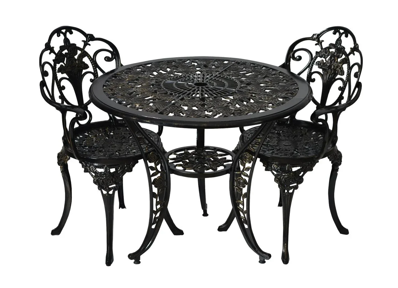 Alüminyum Döküm 2 Kişilik 90x90 cm Renkli Masa Sandalye Takımı KD-T002