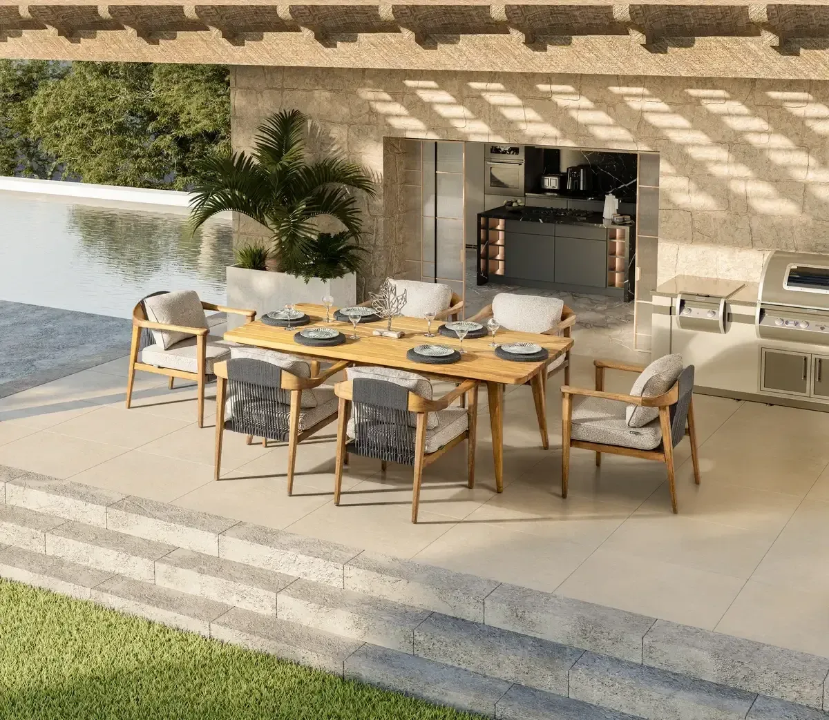 Apollo Wood İreco Tablalı (100×200) Masa Takımı