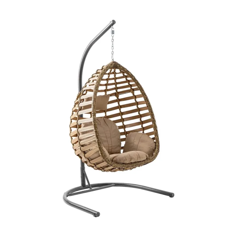 Gümbet Tekli Rattan Bahçe Salıncağı | Balkon Salıncağı