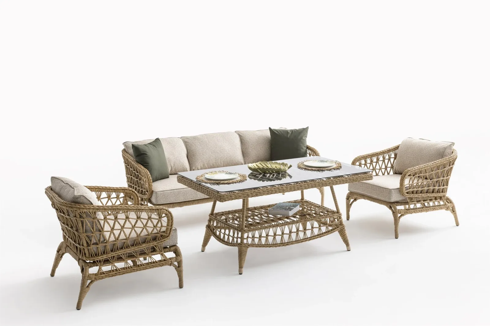 Petra 3-1-1 Rattan Bahçe Balkon Oturma Grubu